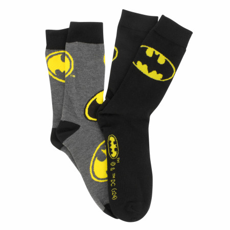Batman Suit and Logos 2-Pair Pack of Crew Socks